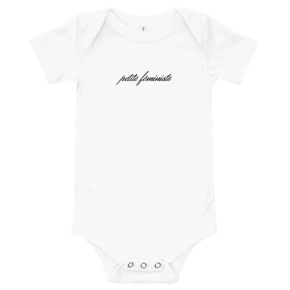 Petite Féministe Embroidered Organic Cotton Baby Bodysuit