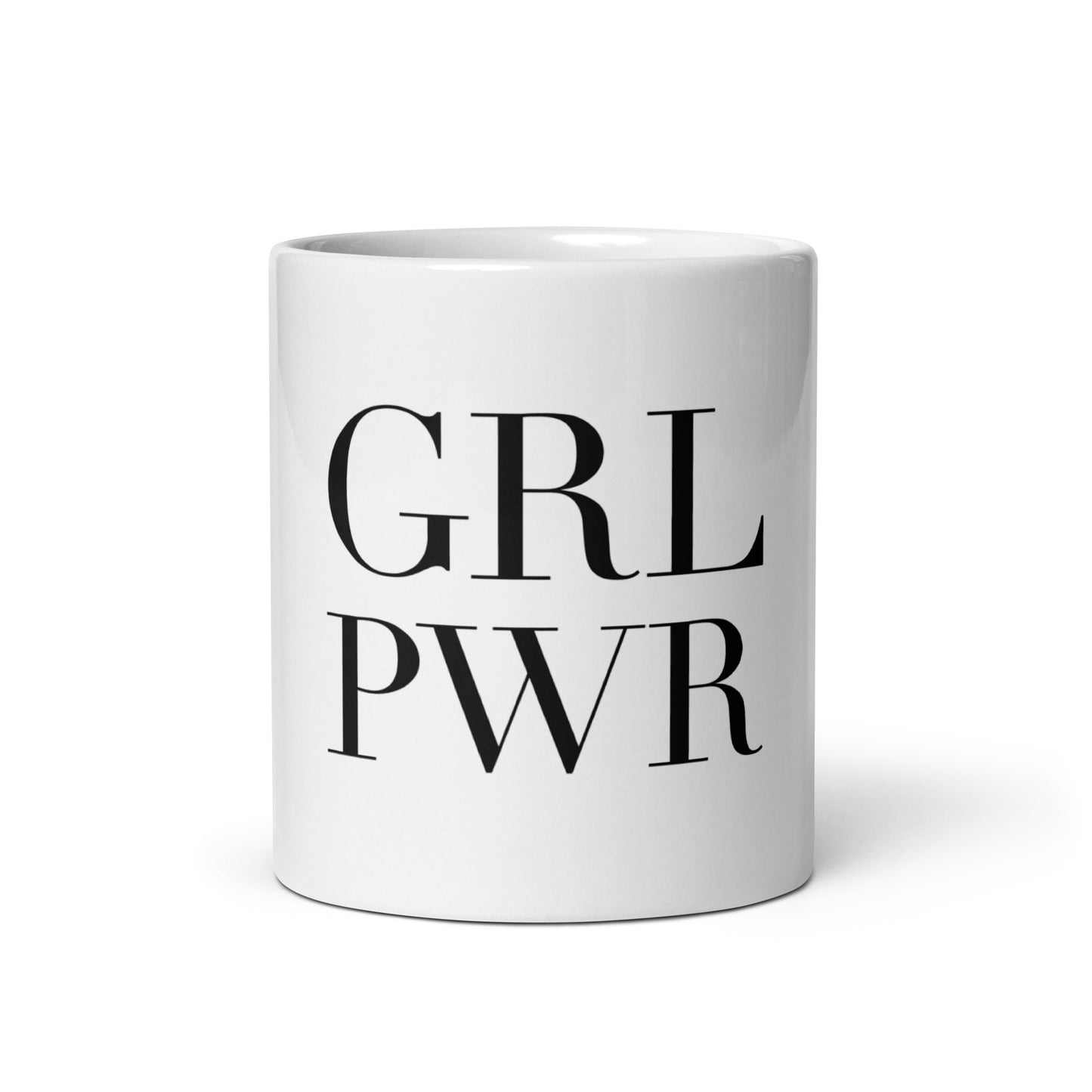 GRL PWR White Glossy Mug
